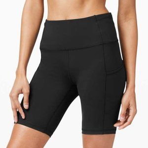 Lululemon Fast and Free Short 8" *Cool Black Sz 6